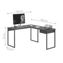 Ver imagem 2 de Mesa em L com 1 Gavetas Ferv Preto Onix