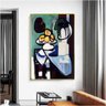 Quadro Decorativo Pablo Picasso Natureza Morta Busto Tigela E Paleta:90x60 cm/BORDA INFINITA - 6