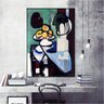 Quadro Decorativo Pablo Picasso Natureza Morta Busto Tigela E Paleta:90x60 cm/BORDA INFINITA - 4