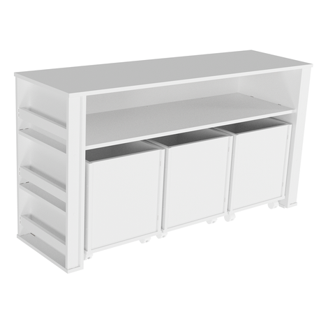 Rack com Baús Infantil e Porta Livros Larissa 100% Mdf