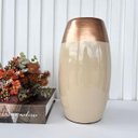 Ver imagem 2 de Decoração sala vaso centro de mesa grande bege/cobre moderno
