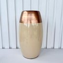 Ver imagem 4 de Decoração sala vaso centro de mesa grande bege/cobre moderno