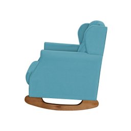 Poltrona Amamentação Balanço Descanso Helena com Puff Suede Azul Twdecora - 5
