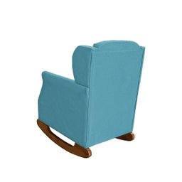 Poltrona Amamentação Balanço Descanso Helena com Puff Suede Azul Twdecora - 6