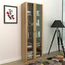 Ver imagem 1 de Armário Cristaleira Livreiro 172cm com 2 Portas e 5 Prateleiras Me4115 Amêndoa
