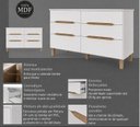 Ver imagem 5 de Cômoda para Quarto 6 Gavetas MDF Logan Yescasa Branco/Olmo