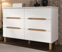 Ver imagem 1 de Cômoda para Quarto 6 Gavetas MDF Logan Yescasa Branco/Olmo