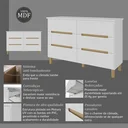 Ver imagem 4 de Cômoda para Quarto 6 Gavetas MDF Logan Yescasa