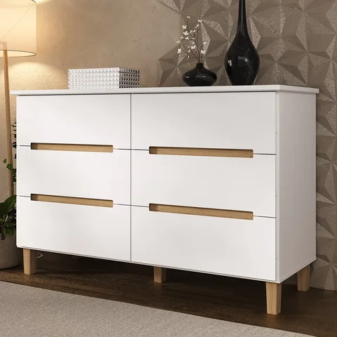 Cômoda para Quarto 6 Gavetas MDF Logan Yescasa