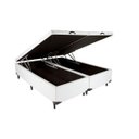 Ver imagem 1 de Cama Box Baú King Bipartido Sintético Branco Com Pistão A Gás