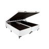 Cama Box Baú King Bipartido Sintético Branco Com Pistão A Gás - 1