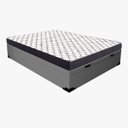 Ver imagem 2 de Cama Base Box Baú Casal Reforçado Suede Cinza + Colchão Casal Reforçado D33 14x138x188