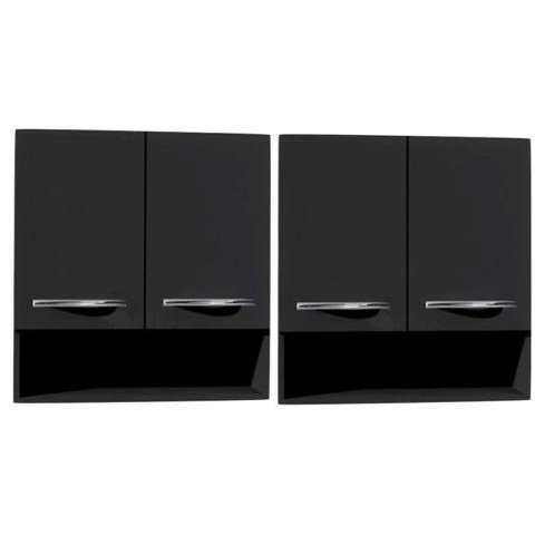 Armário Balcão Branco Aéreo 4 Portas Multiuso Lavanderia ClickForte Armário Multiuso Preto