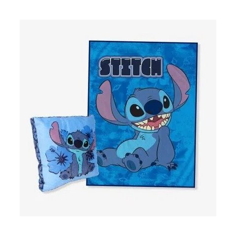 Kit Almofada e Manta infantil luxo Disney ZONA CRIATIVA KIT94049000 STITCH