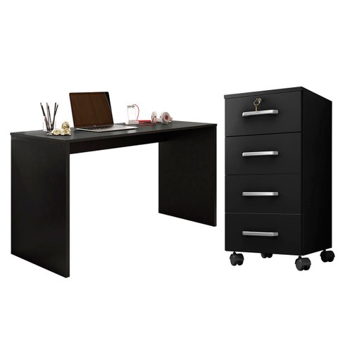 Mesa para Computador Gávea C/ Gaveteiro Gávea Preto