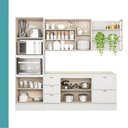 Ver imagem 3 de Armário de Cozinha Completa C Balcão Milla Glimmer Carraro Branco