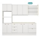 Ver imagem 4 de Armário de Cozinha Completa C Balcão Milla Glimmer Carraro Branco