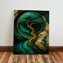 Ver imagem 7 de Kit 3 Quadro Decorativo Abstrato Jade Verde Dourado Efeito Qualidade Premium Luxo 40x28cm