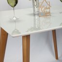 Ver imagem 6 de Aparador Tampo em MDF com Vidro 120x40cm Slim Branco/Off White