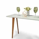 Ver mais imagens de Aparador Tampo em MDF com Vidro 120x40cm Slim Branco/Off White