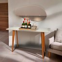 Ver imagem 1 de Aparador Tampo em MDF com Vidro 120x40cm Slim Branco/Off White