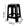 Banqueta Plástica Resistente até 100kg Preta Bessa - 2