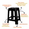 Banqueta Plástica Resistente até 100kg Preta Bessa - 4