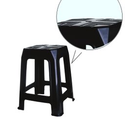 Banqueta Plástica Resistente até 100kg Preta Bessa - 3