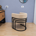 Ver imagem 2 de Poltrona 3 Ferros Preto Ferro Premium Veludo: Base Preto/Veludo Bege