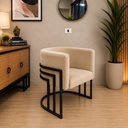 Ver imagem 1 de Poltrona 3 Ferros Preto Ferro Premium Veludo: Base Preto/Veludo Bege
