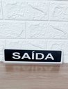Ver imagem 3 de Placa de Sinalização Saida 10x30 Cm Fundo Preto Letra Branca