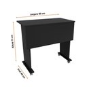 Ver imagem 3 de Escrivaninha Mesa para Notebook Dobrável com Rodízio 84x41cm Me4117 Tecnomobili Preto
