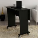 Ver imagem 1 de Escrivaninha Mesa para Notebook Dobrável com Rodízio 84x41cm Me4117 Tecnomobili Preto