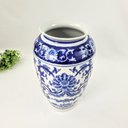 Ver imagem 2 de Vaso Porcelana Azul Branco Floral Clássico 30cm Decoração