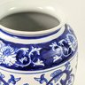 Vaso Porcelana Azul Branco Floral Clássico 30cm Decoração - 4