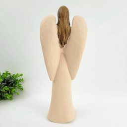 Enfeite Anjo Castiçal C/ Vela Decoração 35cm Nude Moderno - 3