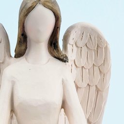 Enfeite Anjo Castiçal C/ Vela Decoração 35cm Nude Moderno - 4