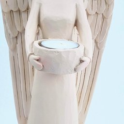 Enfeite Anjo Castiçal C/ Vela Decoração 35cm Nude Moderno - 5