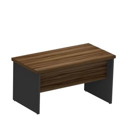 Mesa de escritório em L (Mesa 1,50m+auxiliar) s/gaveta MARANELLO Nogal/preto - 1347 - 2