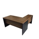 Ver imagem 1 de Mesa de escritório em L (Mesa 1,50m+auxiliar) s/gaveta MARANELLO Nogal/preto - 1347