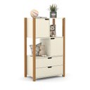 Ver imagem 1 de Armário Organizador Kids Liv com 2 Portas e 2 Gavetas Off White/Freijó - Matic Móveis