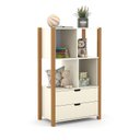 Ver imagem 2 de Armário Organizador Kids Liv com 2 Portas e 2 Gavetas Off White/Freijó - Matic Móveis