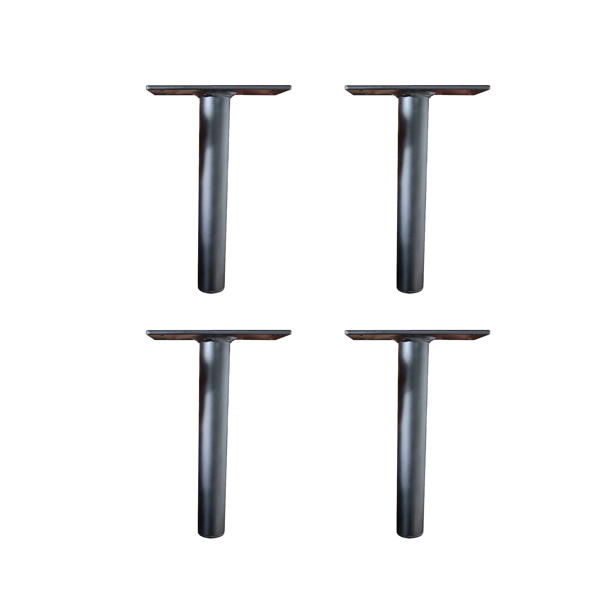 KIT 4 Pés de Metal 10cm Preto Multiuso Reforçado Armário Mesas de Cabeceiras e Camas - 1