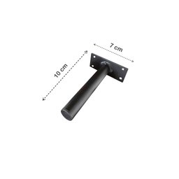 Kit 4 Pés de Metal 10cm Preto Multiuso Reforçado Armário Mesas de Cabeceiras e Camas - 4
