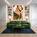 Ver imagem 1 de Quadro Canvas Abstrato Folhas Botânicas 90x60cm Mold Branca