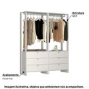 Ver imagem 2 de Estante Closet Yes com 6 Gavetas e 2 Cabideiros - Branco