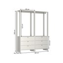 Ver imagem 4 de Estante Closet Yes com 6 Gavetas e 2 Cabideiros - Branco