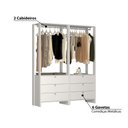 Ver imagem 3 de Estante Closet Yes com 6 Gavetas e 2 Cabideiros - Branco