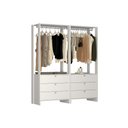 Ver imagem 1 de Estante Closet Yes com 6 Gavetas e 2 Cabideiros - Branco