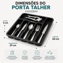 Ver mais imagens de Porta Talher com Tampa 6 Divisórias Organizador de Gaveta para Utensílios de Cozinha
